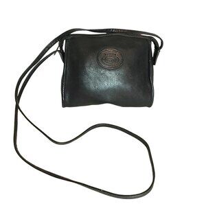 Aigner Original Black Leather Crossbody Small Bag Top Zip